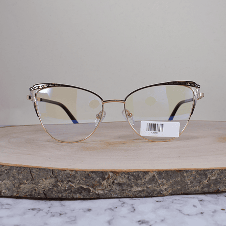 ZEN TJ32004 C5 Metálica Agatada Dorada Bicolor Café Beige Detallado Flex Brazo Metálico Ornamentado Escarchado Terminal Acetato Café