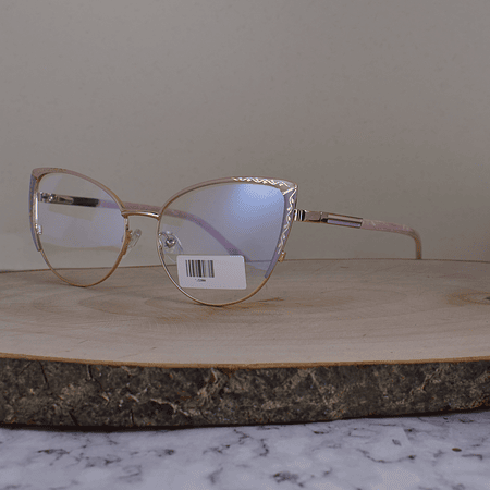 ZEN TJ32006 C4 Metálica Agatada Dorada Bicolor Rosa Lila Detallado Flex Brazo Metálico Ornamentado Terminal Acetato Rosa Perlado