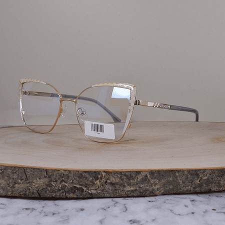 ZEN TJ32005 C5 Metálica Agarata Dorada Bicolor Blanco Beige Flex Brazo Metálico Ornamentado Escarchado Terminado Acetato Azul Translúcido