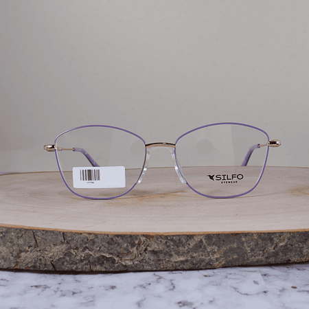 Silfo YM7706 C4 Metálica Cuadrada Agatada Dorada Lila Flex Brazo Metálico Ornamentado Terminal Acetato Bicolor Lila Morado