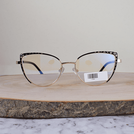 ZEN TJ32002 C1 Metálica Agatada Dorada Negro Detallado Flex Brazo Metálico Ornamentado Terminal Negro