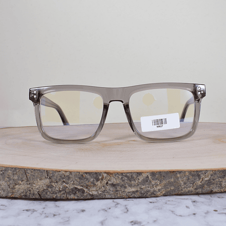 ZEN 93527 C4 Acetato Cuadrada Translúcida Morada Flex Brazo Acetato Ornamentado Metálico Celeste