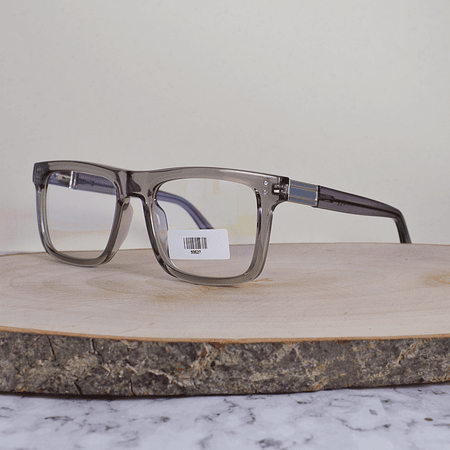 ZEN 93527 C4 Acetato Cuadrada Translúcida Morada Flex Brazo Acetato Ornamentado Metálico Celeste