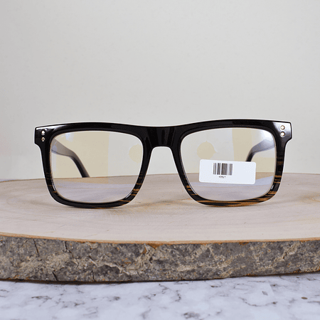 ZEN 93527 C3 Acetato Cuadrada Café Carey Flex Brazo Acetato Ornamentado Metálico Gris