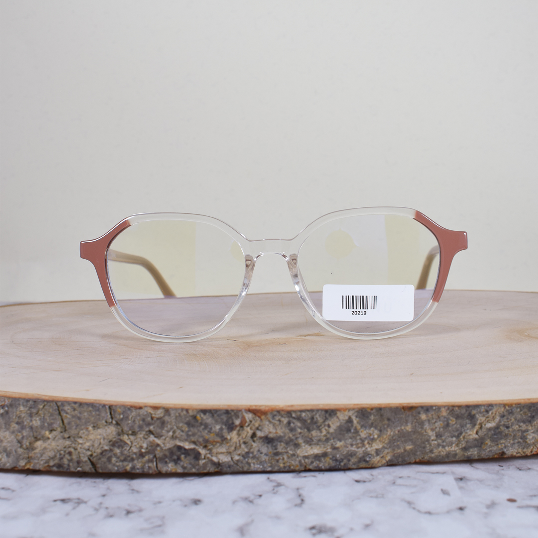 Danu 20213 C2 Acetato Hexagonal Ovalada Bicolor Piel Translúcida Flex Terminal Amarillo 