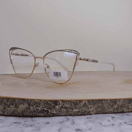 ZEN TJ32004 C3 Metálica Agatada Dorada Bicolor Lila Celeste Flex Brazo Ornamentado Terminal Blanco Mate