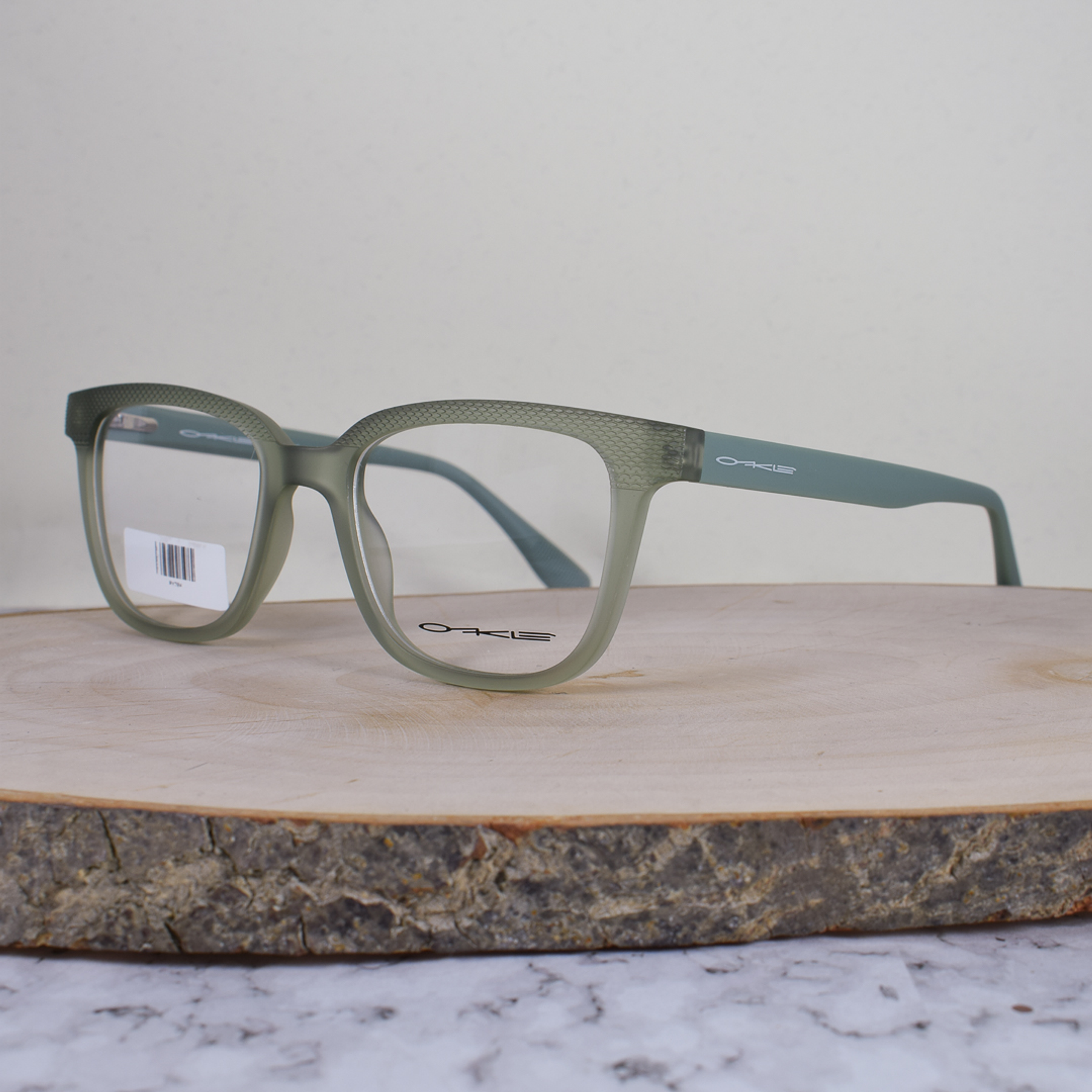 Oakle RB7104 C49 TR90 Cuadrada Verde Mate Semi Translúcido Flex Brazo Verde Mate