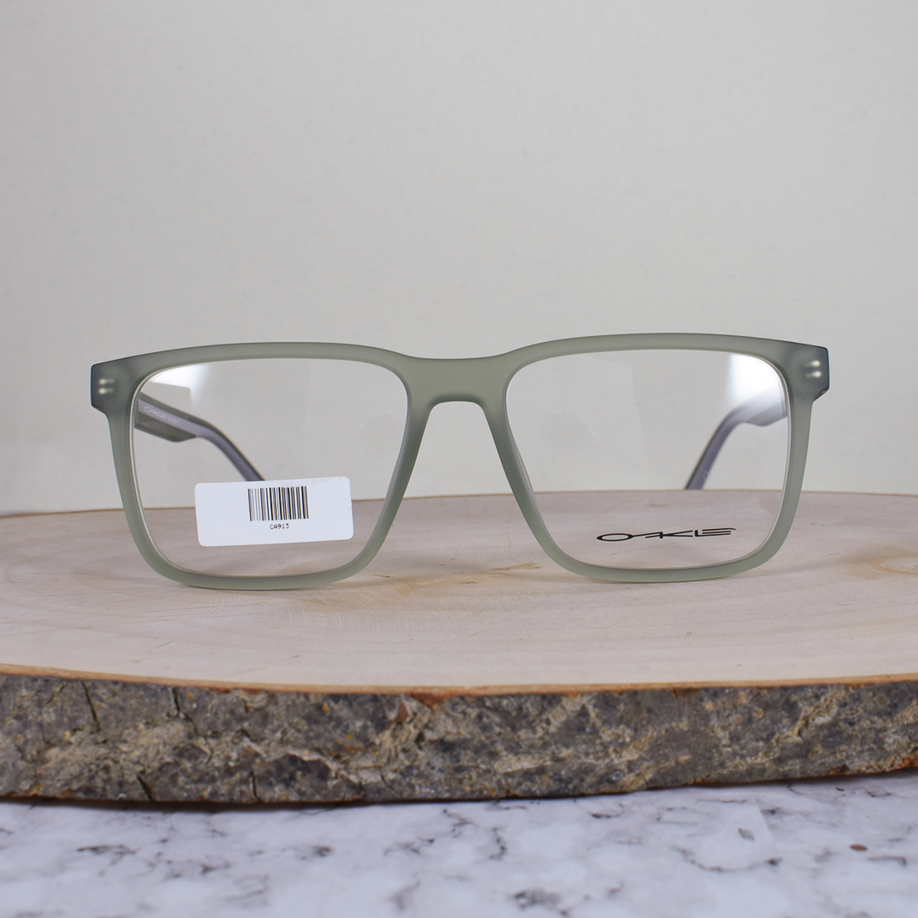 Oakle CA913 C49 TR90 Cuadrada Verde Semi Translúcido Flex Brazo Verde Gris