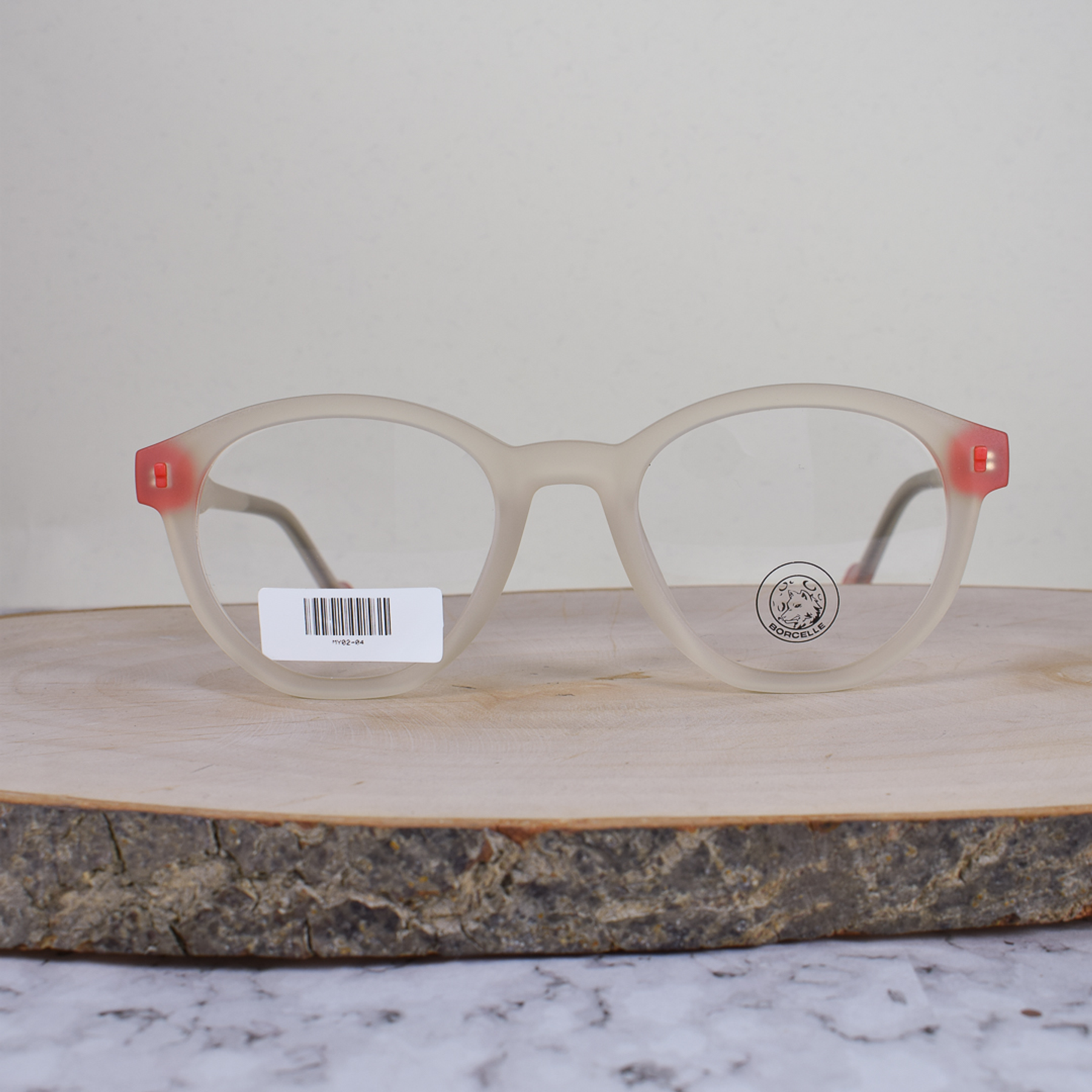 Borcelle MY0204 C66 TR90 Hexagonal Ovalada Semi Tranlúcido Flex Terminal Rojo