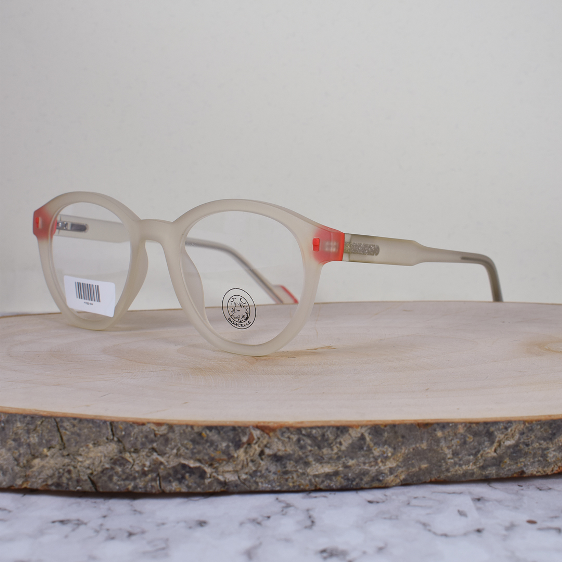 Borcelle MY0204 C66 TR90 Hexagonal Ovalada Semi Tranlúcido Flex Terminal Rojo