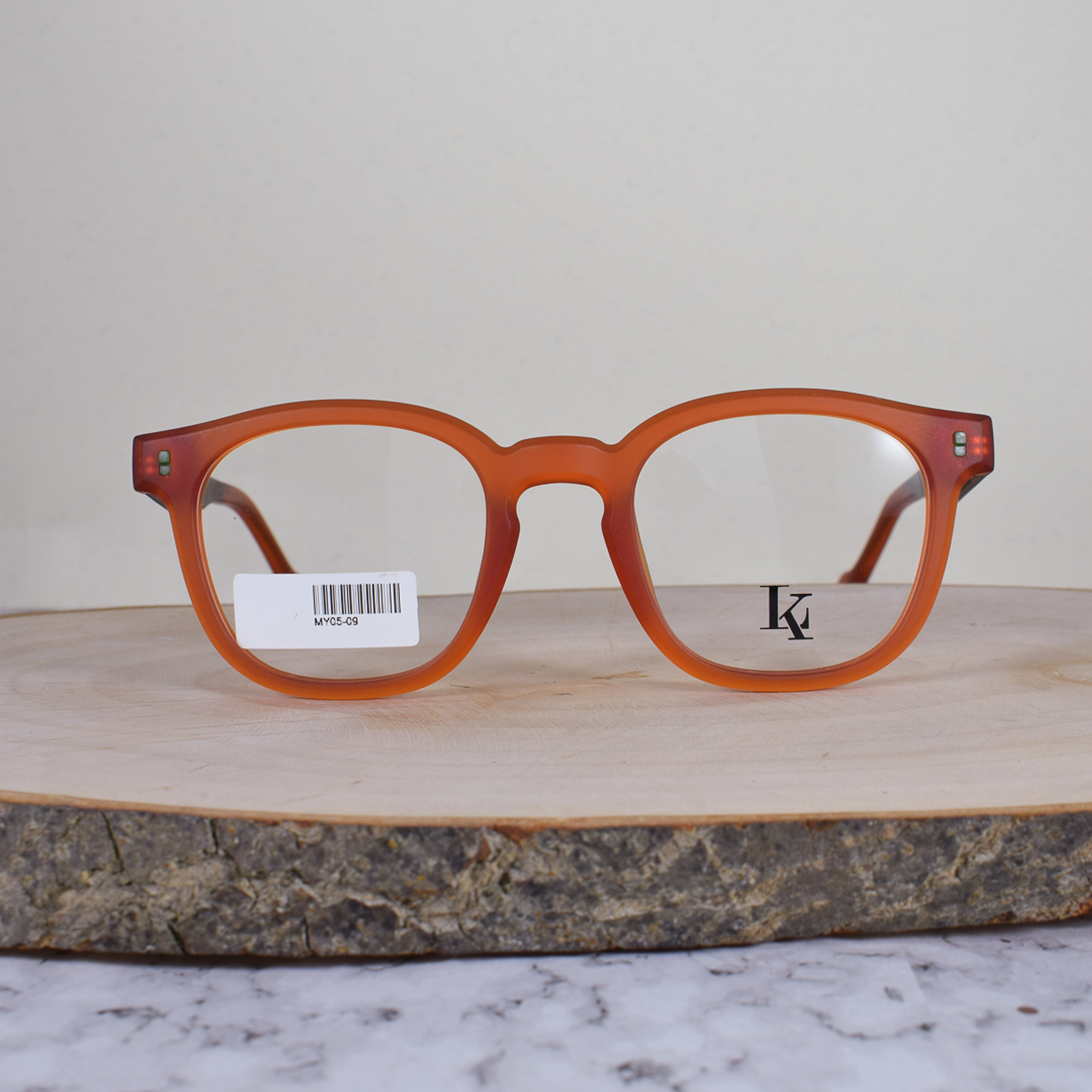 LK MY0509 C17 Semi Cuadrada TR90 Naranja Semi Translúcido Flex Brazo Naranja Negro Terminal Negro 