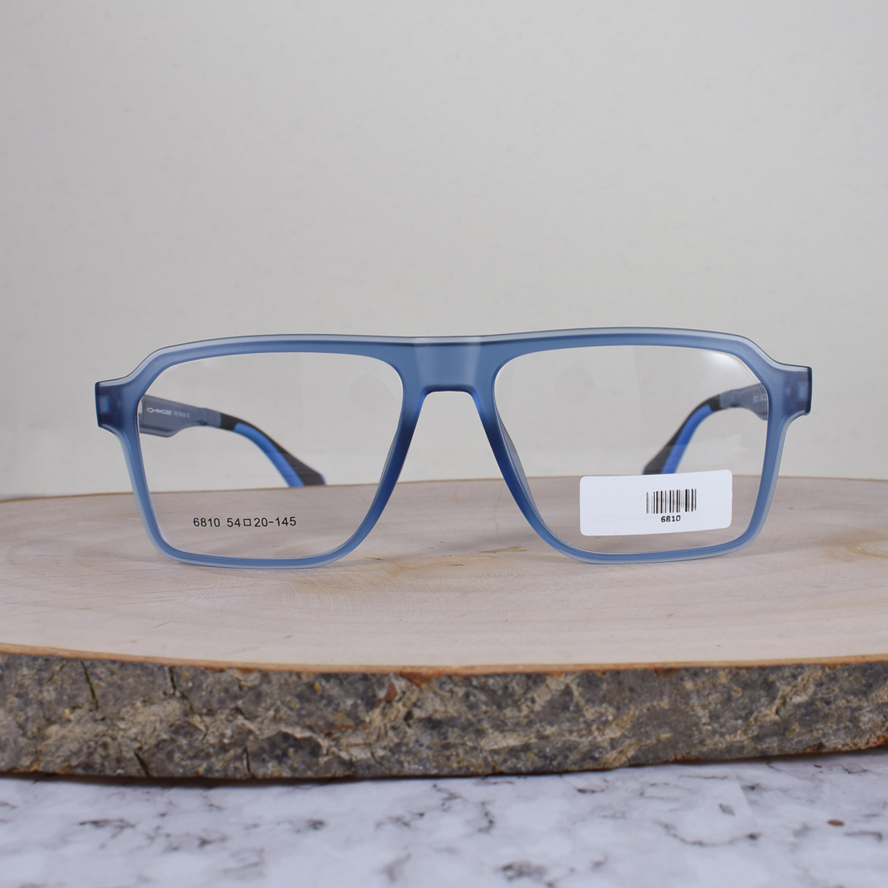 Oakle 6810 C6 TR90 Cuadrada Aviador Azul Semi Translúcido Flex Terminal Negro Azul