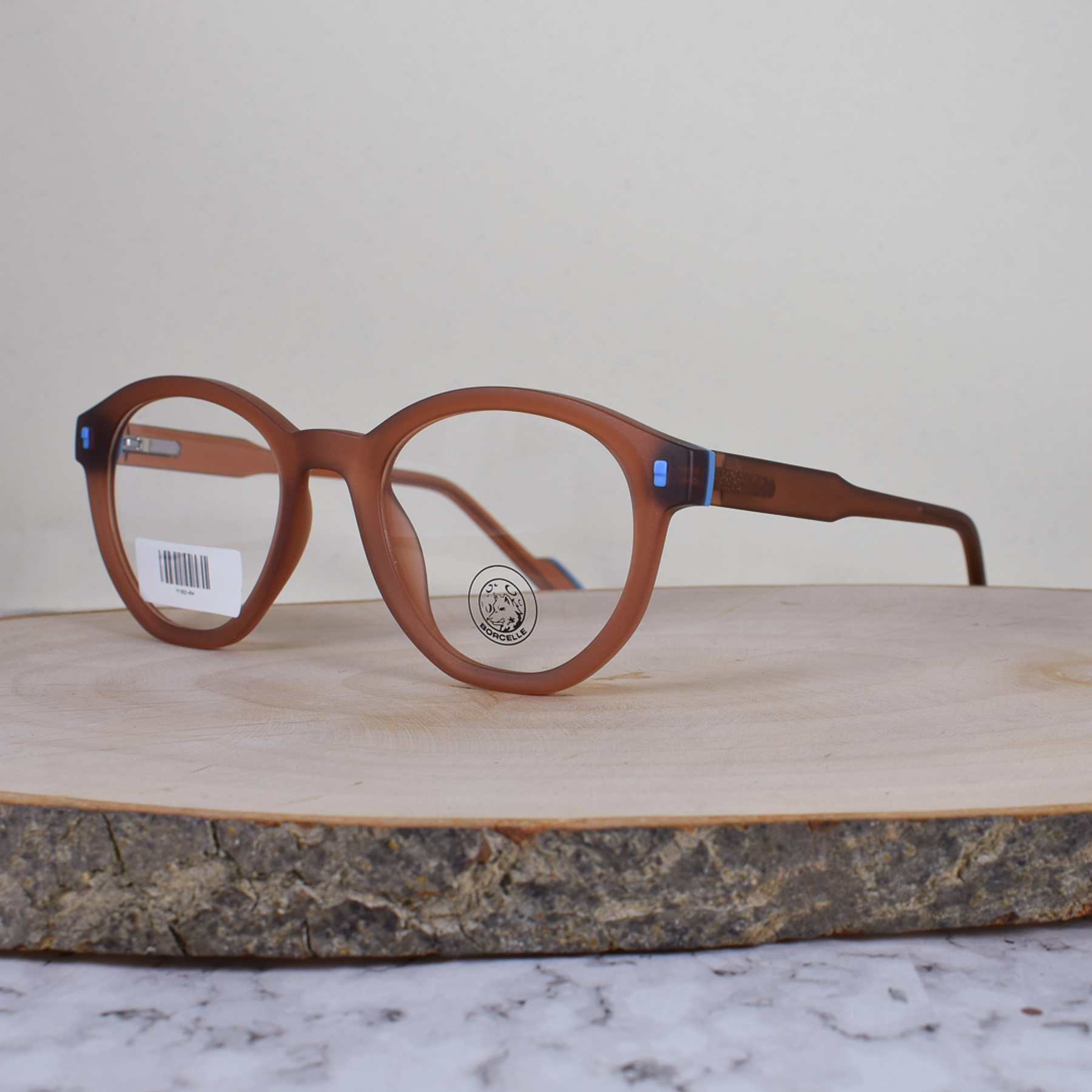 Borcelle MY0204 C63 Ovalada Café Rojizo Semi Translúcido Flex Terminal Azul