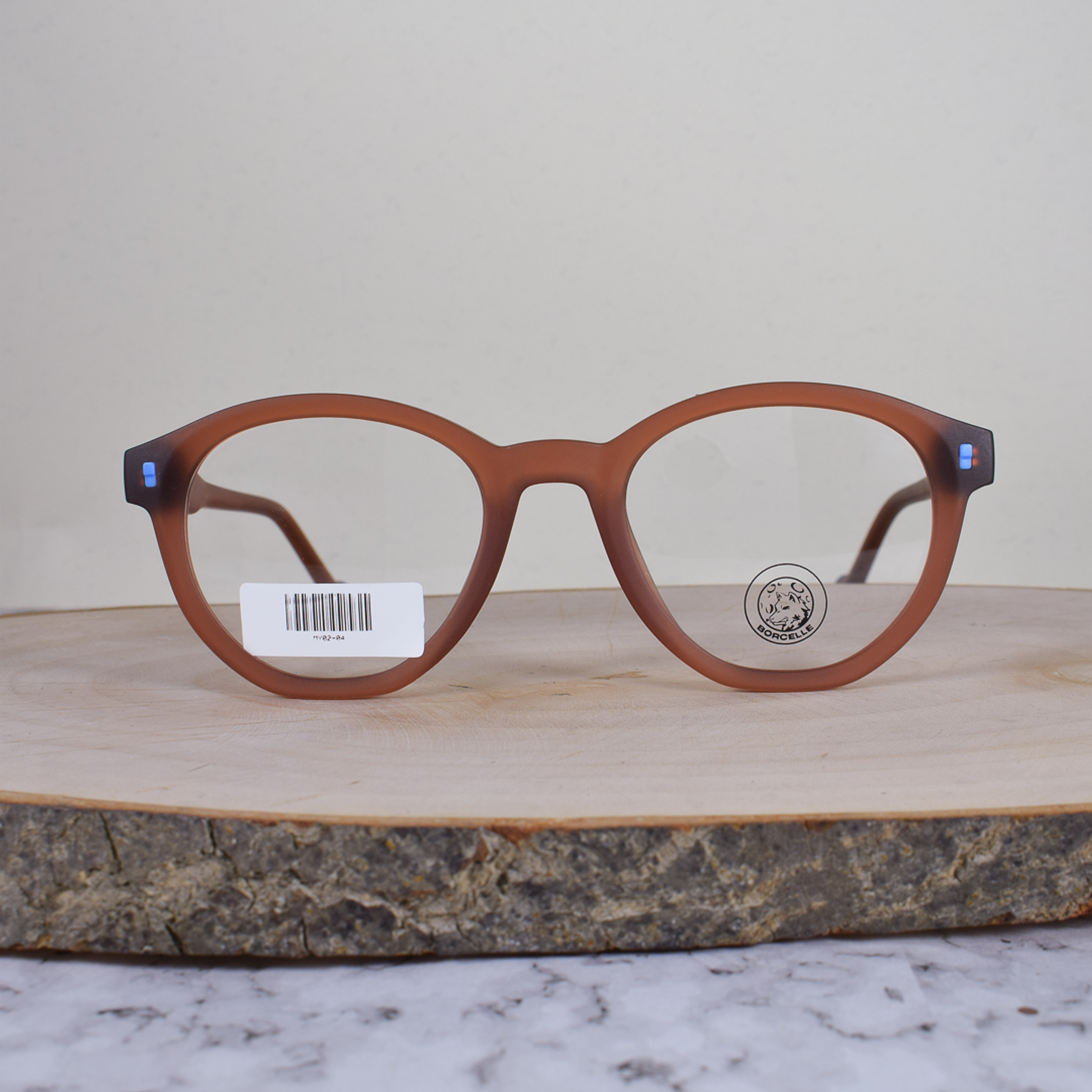 Borcelle MY0204 C63 Ovalada Café Rojizo Semi Translúcido Flex Terminal Azul