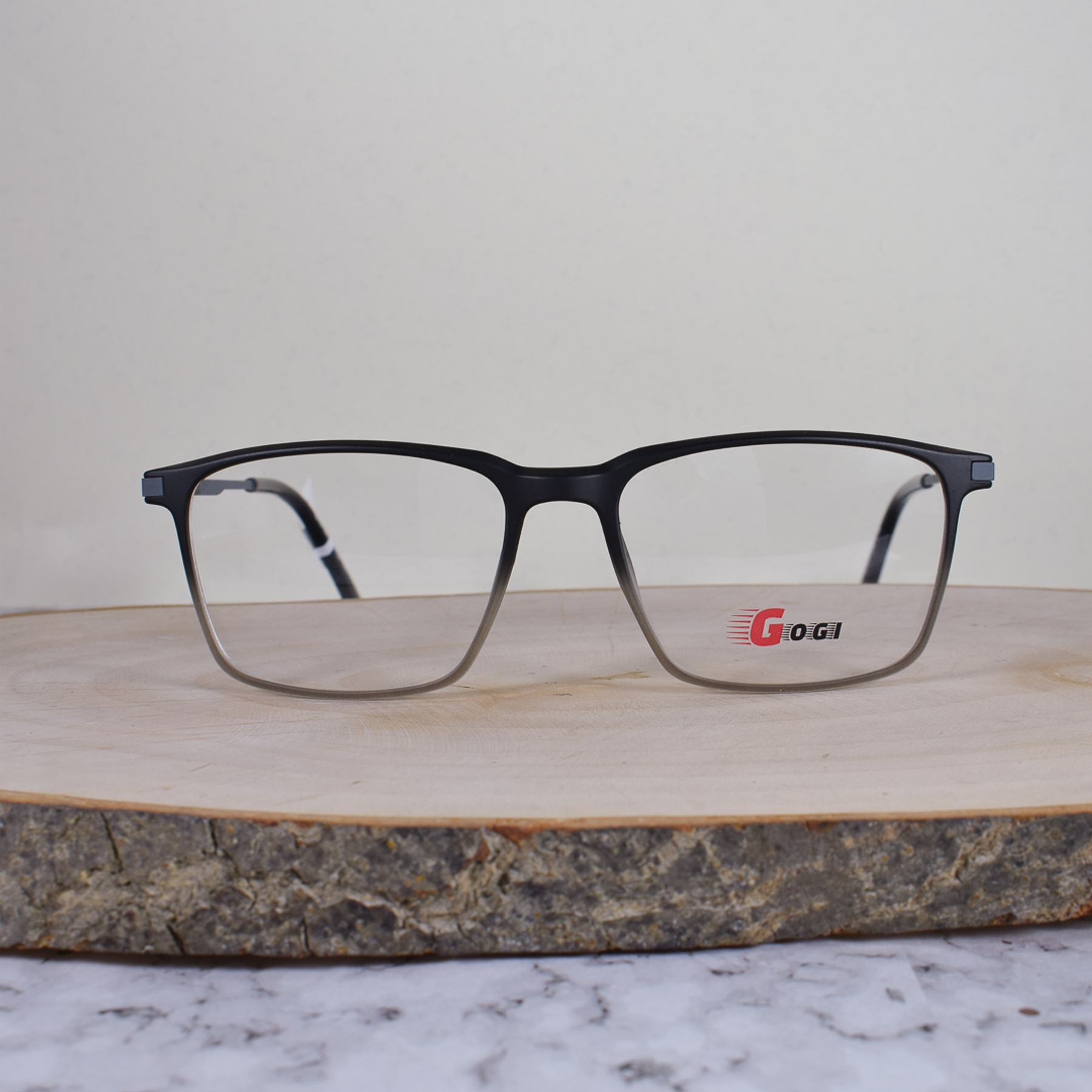 Gogi SY1063 C1A TR90 Cuadrada Negro Gris Semi Translúcido Flex Terminal Rojo