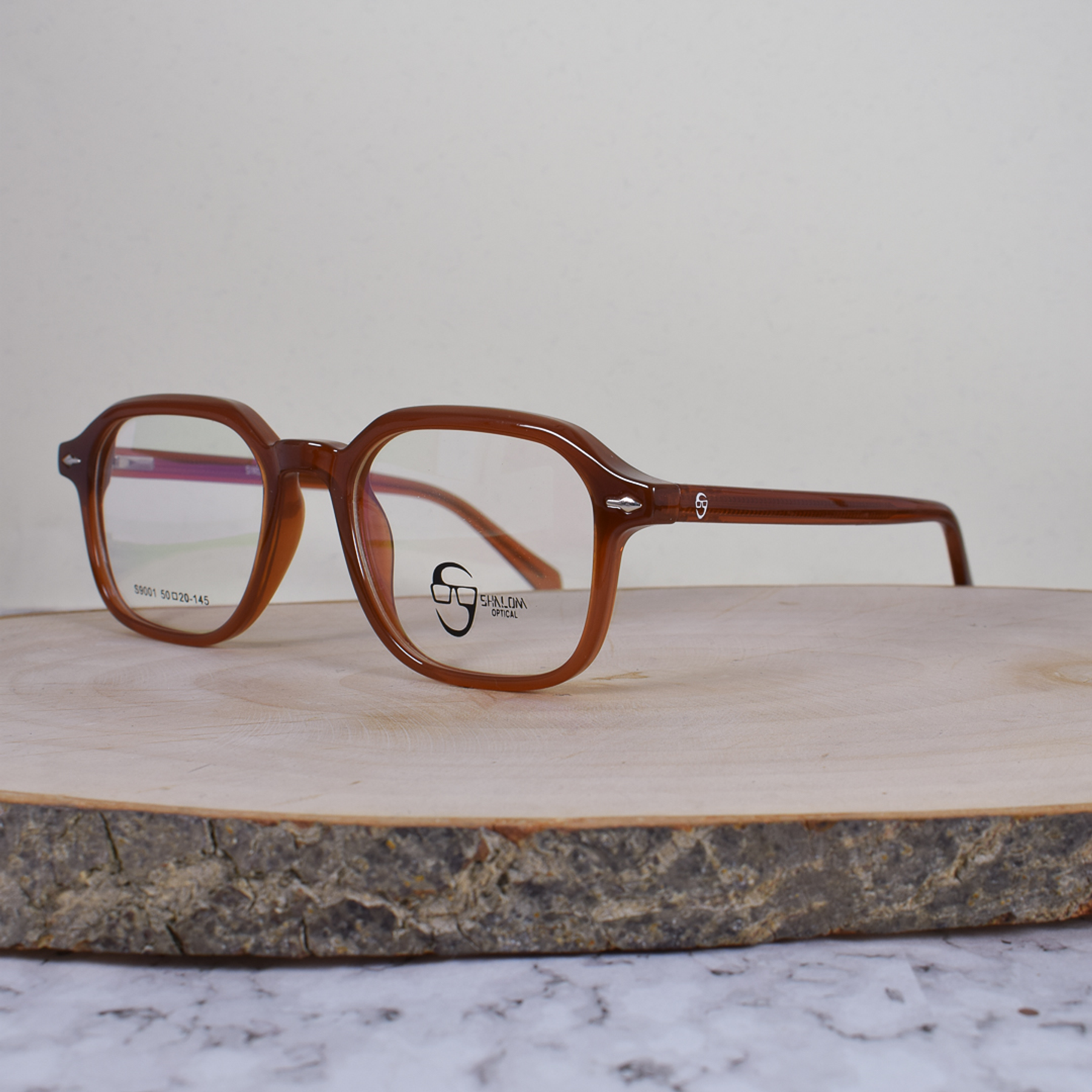 Shalom Optical S9001 C5 Cuadrada Café Anaranjado Flex