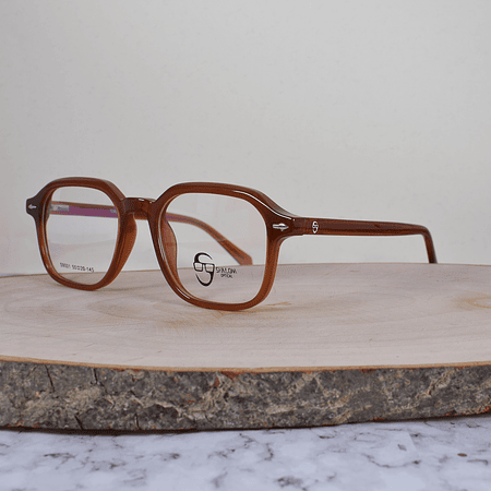 Shalom Optical S9001 C5 Cuadrada Café Anaranjado Flex