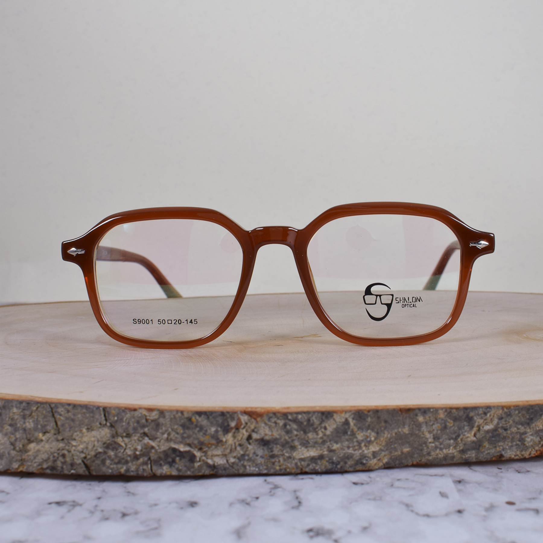 Shalom Optical S9001 C5 Cuadrada Café Anaranjado Flex