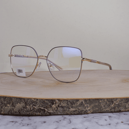 ZEN 82125 C2 Metálica Cuadrada Dorado Lila Flex Brazo Detallado Escarchado Terminal Lila Translúcido