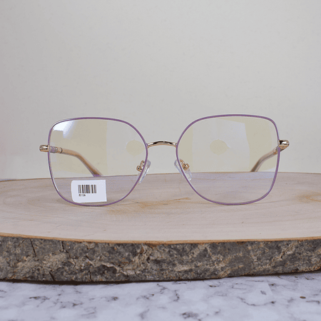 ZEN 82125 C2 Metálica Cuadrada Dorado Lila Flex Brazo Detallado Escarchado Terminal Lila Translúcido