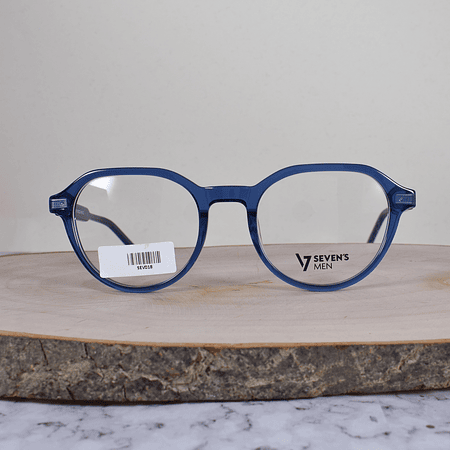 Sevens Men SVN018 C3 Acetato Ovalada Azul Translúcida Flex 