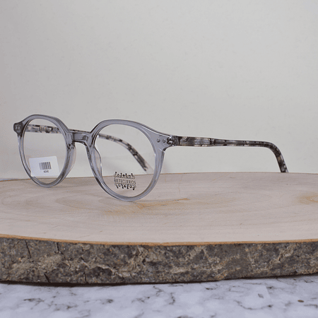 SieteCueros A2142 C68 Acetato Ovalada Gris Azulado Translúcida Flex Brazo Acetato Negro Translúcido