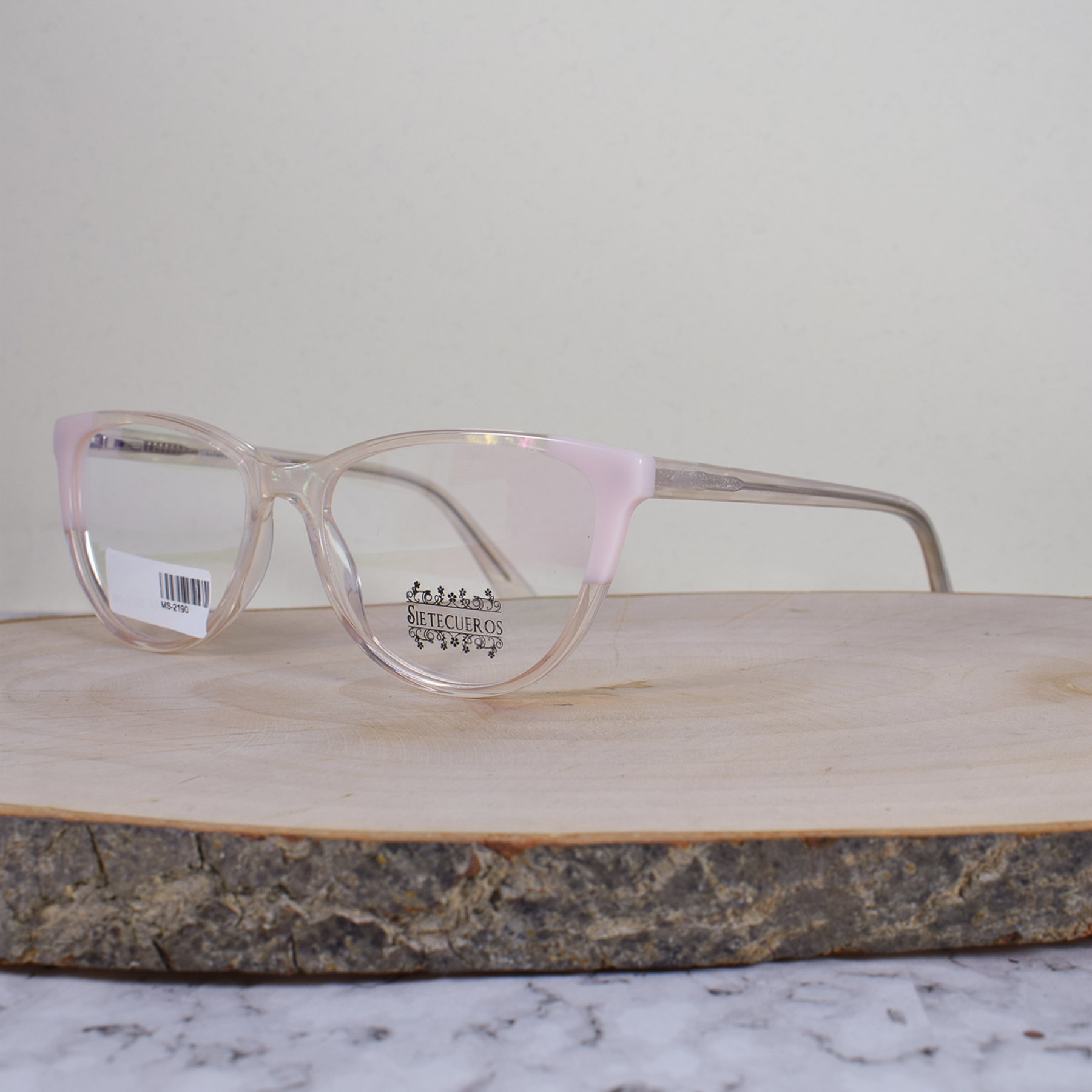 SieteCueros MS2190 COL1 Acetato Agatada Semi Ovalada Tornasol Translúcida Rosa Flex