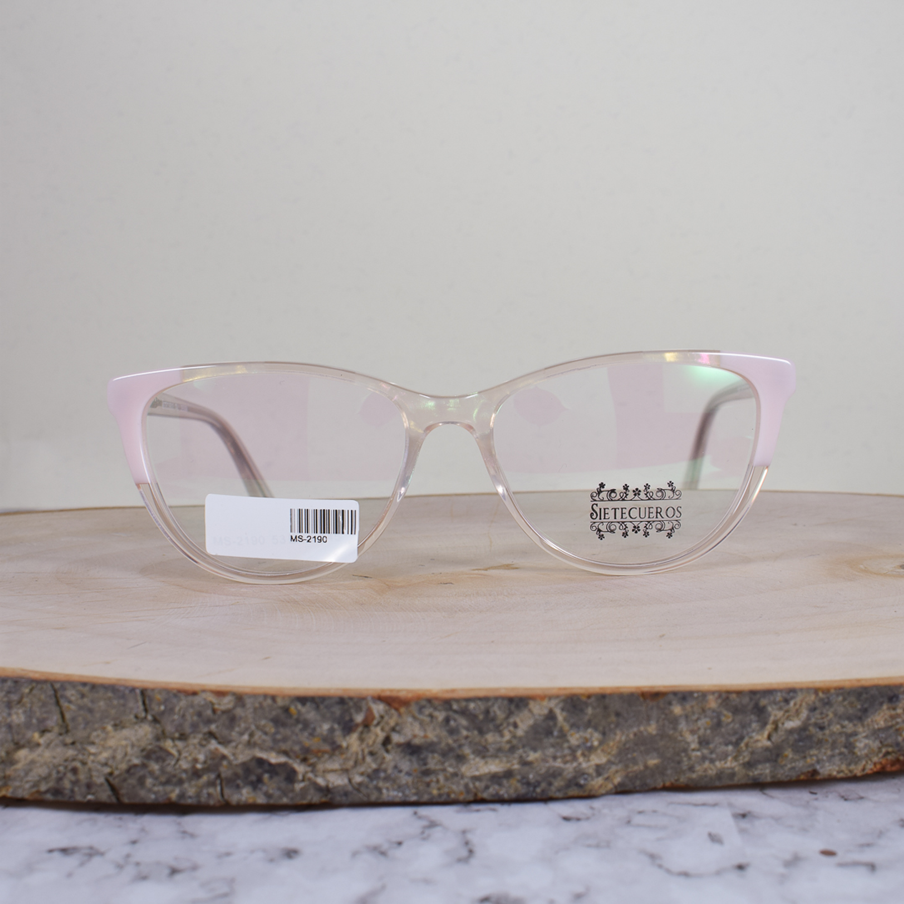 SieteCueros MS2190 COL1 Acetato Agatada Semi Ovalada Tornasol Translúcida Rosa Flex