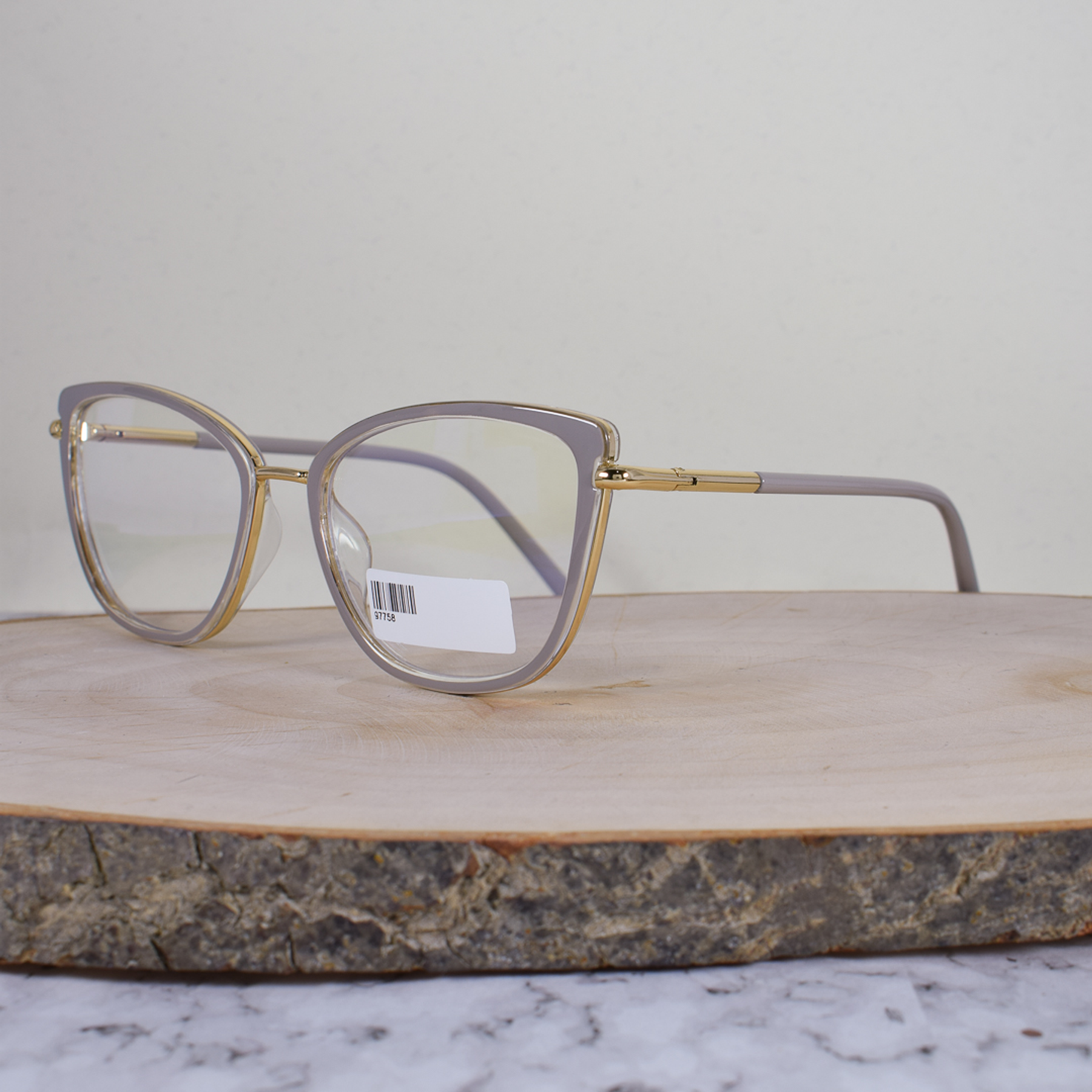 ZEN 97758 COL7 Acetato Agatada Gris Dorado Flex Brazo Metálico Terminal Acetato Gris Dorado