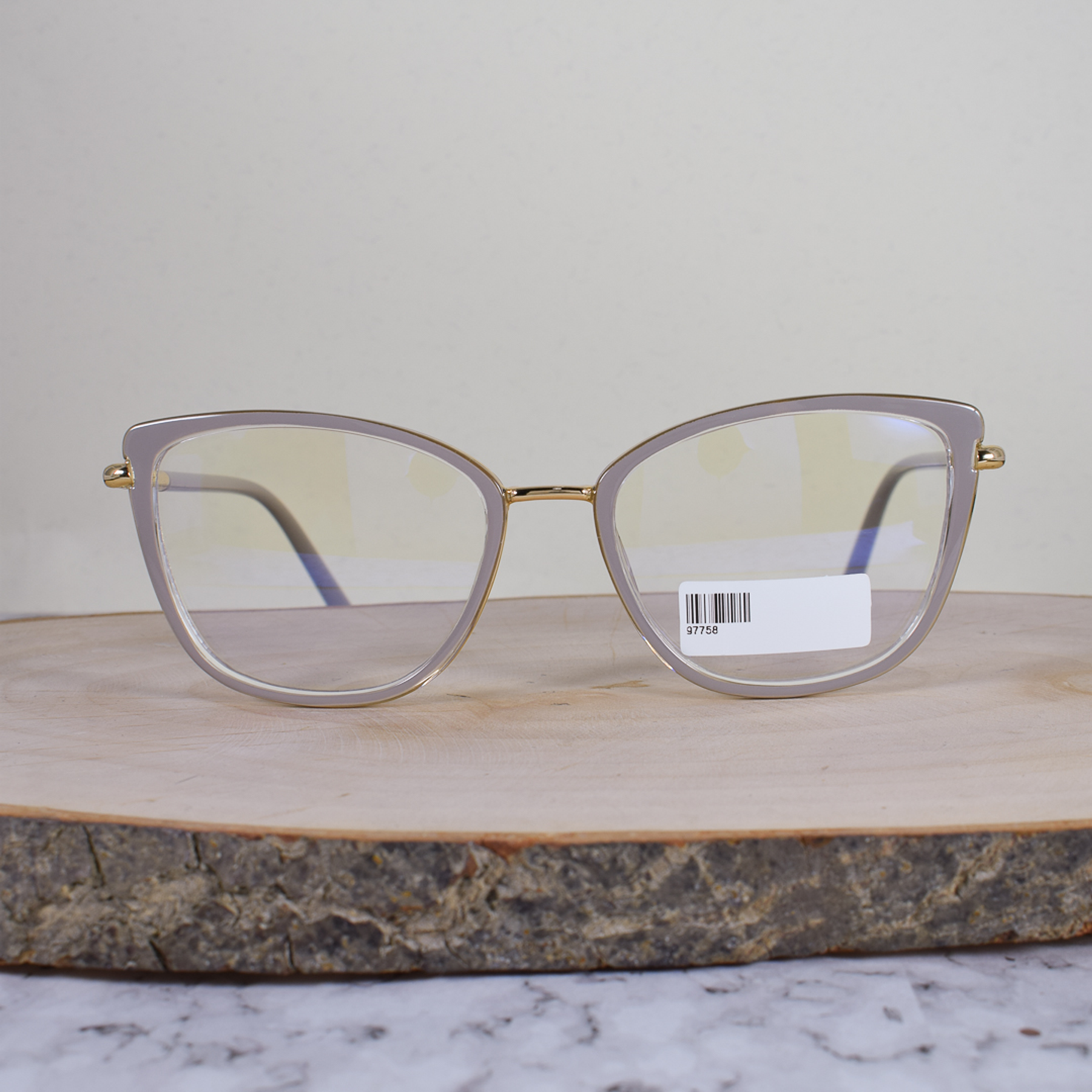 ZEN 97758 COL7 Acetato Agatada Gris Dorado Flex Brazo Metálico Terminal Acetato Gris Dorado