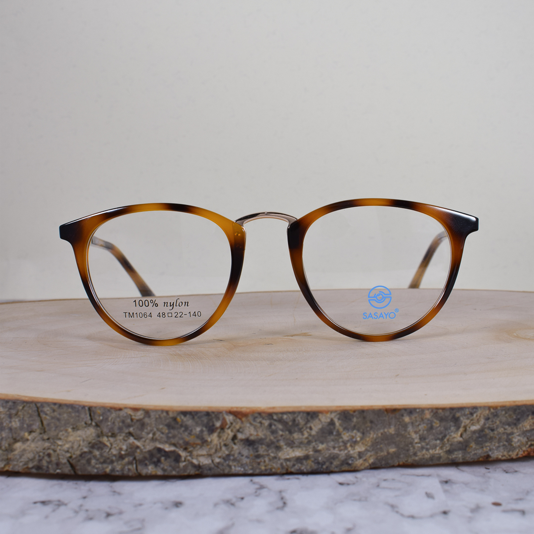 ZEN TM1064 C5 Acetato Ovalada Carey Puente Metálico Dorado Flex Brazo Metálico Dorado Terminal Carey