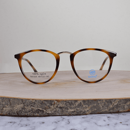 ZEN TM1064 C5 Acetato Ovalada Carey Puente Metálico Dorado Flex Brazo Metálico Dorado Terminal Carey