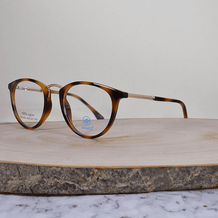 ZEN TM1064 C5 Acetato Ovalada Carey Puente Metálico Dorado Flex Brazo Metálico Dorado Terminal Carey