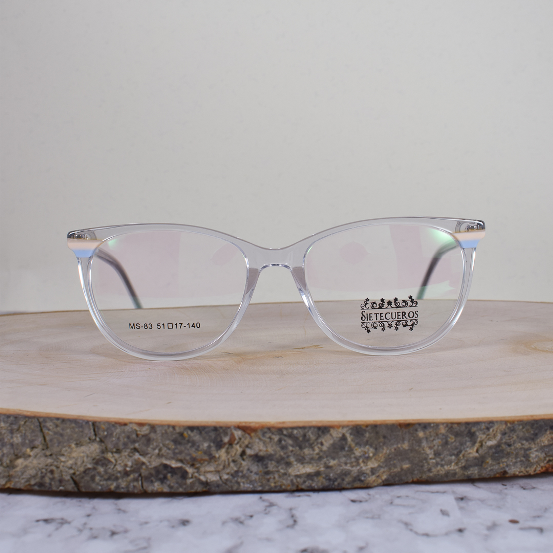 SieteCueros MS83 COL3 Acetato Ovalada Celeste Translúcido Flex