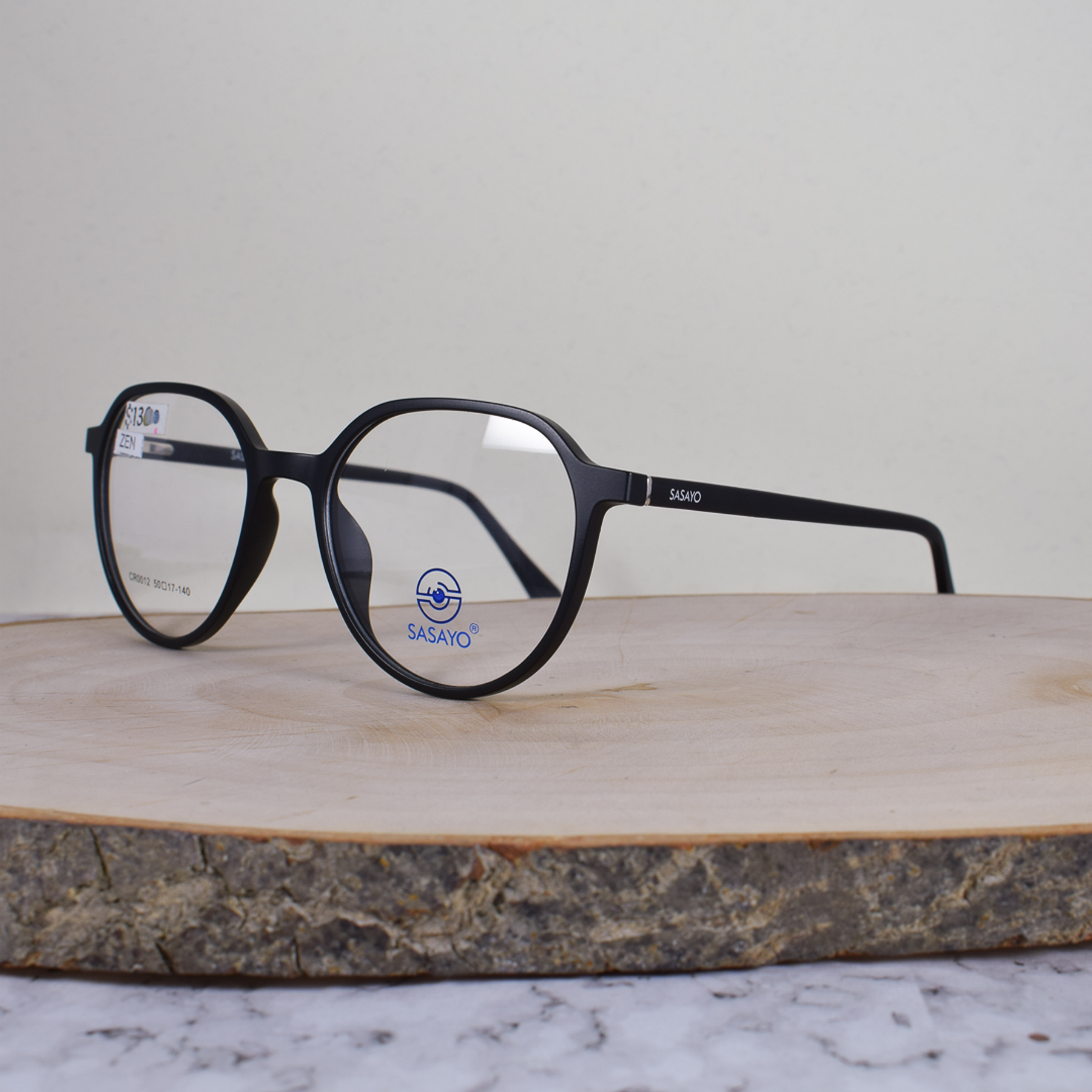 ZEM CR0012 C1 TR90 Redonda Negro Mate Flex 