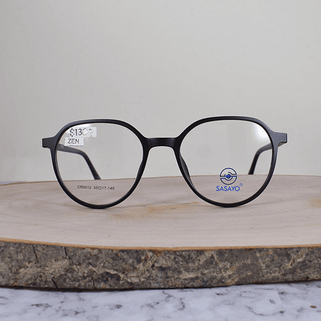 ZEM CR0012 C1 TR90 Redonda Negro Mate Flex 