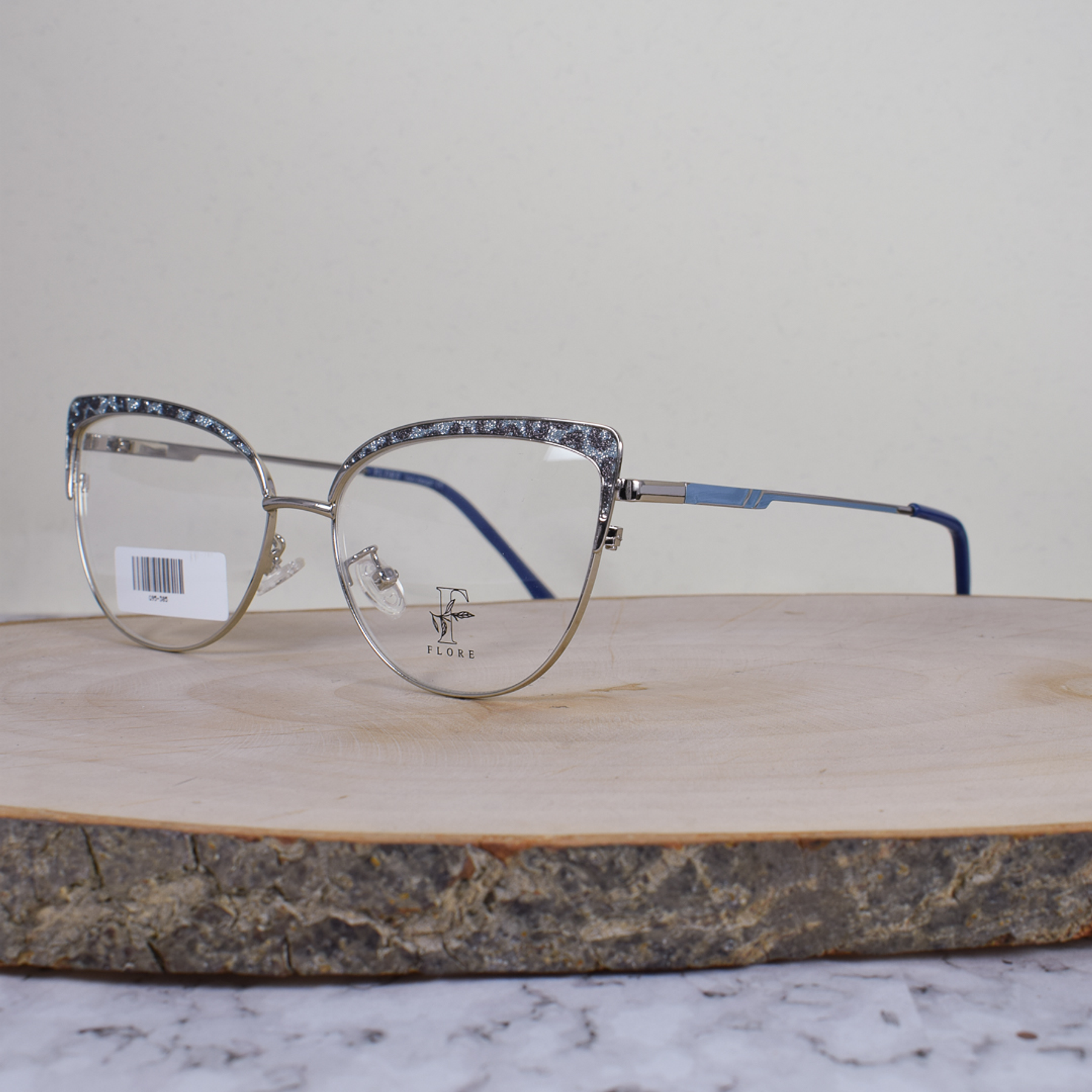 Flore G95 305 Metálica Agatada Plateada Animal Print Escarchado Celeste Negro Flex Brazo Metálico Celeste Terminal Azul