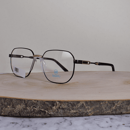 ZEN 62806 C1 Metálica Cuadrada Dorado Negro Flex Brazo Ornamentado Metálico Dorado Terminal Acetato Negro