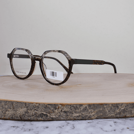 ZEN F23054 C2 Acetato Hexagonal SemiOvalada Carey Café Gris Verde Flex Brazo Carey Verde Terminal Carey