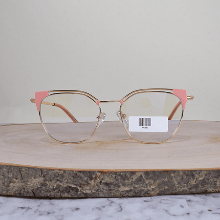 ZEN 991002 C2 Metálica Cuadrada Semi Agatada Oro Rosa Coral Flex Brazo Metálico Terminal Acetato Coral
