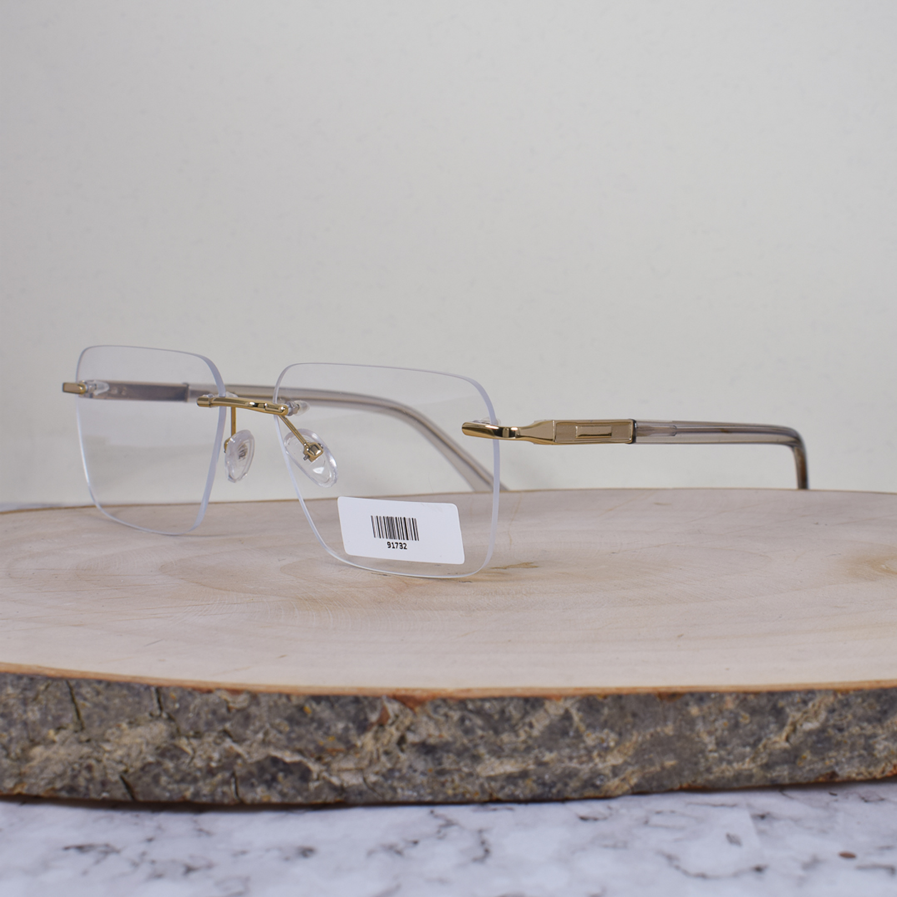 ZEN 91732 C4 Metálica Cuadrada 3 Piezas Dorada Flex Brazo Metálico Terminal Acetato Translúcido