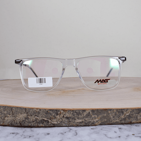 Mag Optical GM3018 C6 Acetato Cuadrada Translúcida Flex Brazo Metálico Negro Terminal Acetato Translúcido