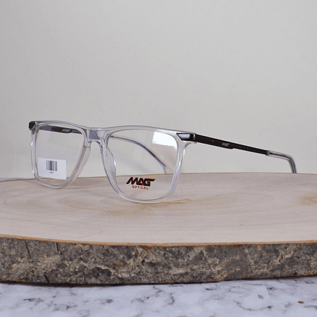 Mag Optical GM3018 C6 Acetato Cuadrada Translúcida Flex Brazo Metálico Negro Terminal Acetato Translúcido