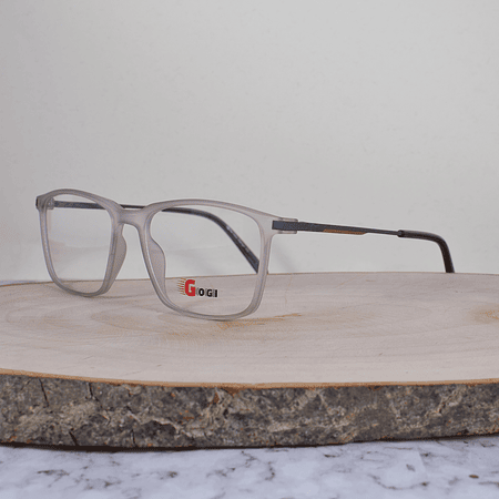 Gogi SY1063 C2 TR90 Cuadrada Gris Semi Translúcida Flex Brazo Metálico Gris Terminal Gris Azul Café