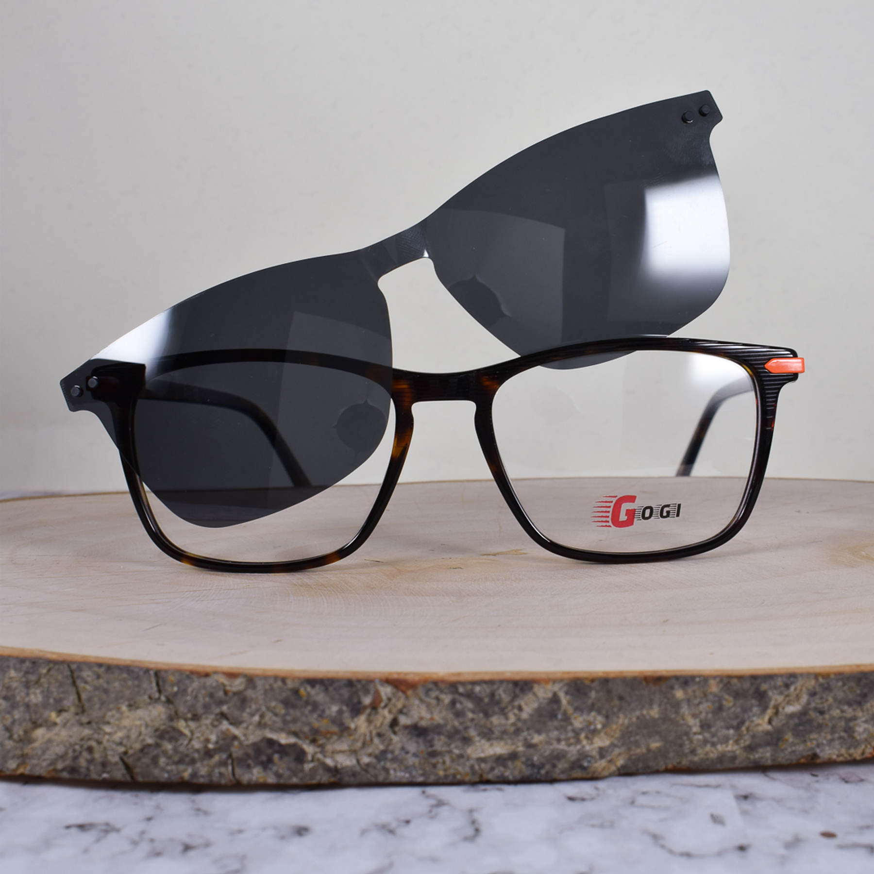 Gogi BC5301 C2 Acetato Cuadrada Sobre-Puesto Carey Naranja Flex