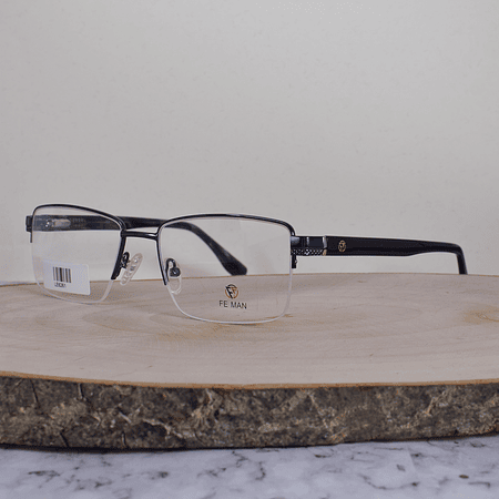 FE Man LE6261 C4 Metálica Cuadrada Al Aire Azul Flex Brazo Acetato Carey Azul Terminal Plateado