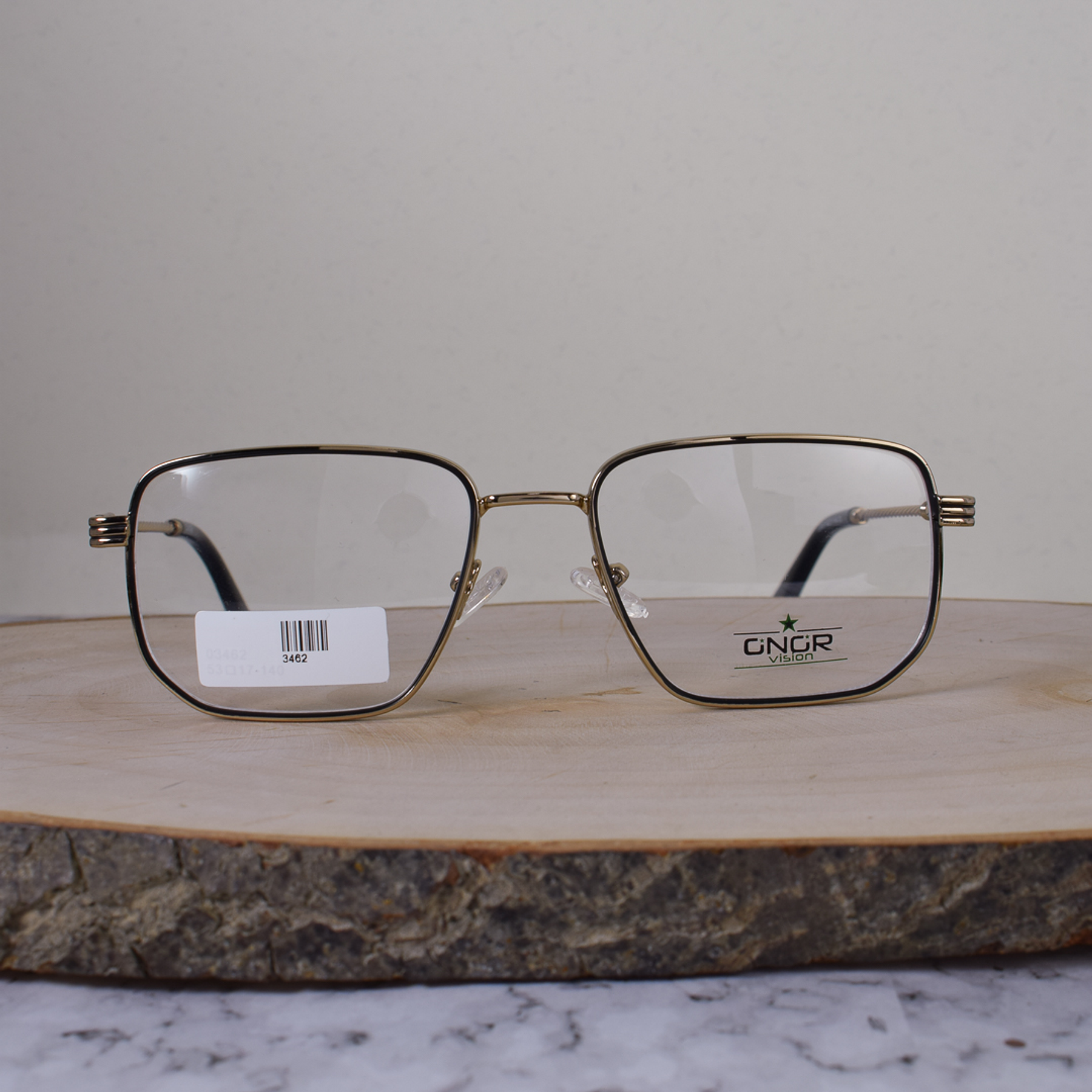 Onor 03462 C3 Metálica Cuadrada Negro Dorado Flex Brazo Detallado Dorado Terminal Negro