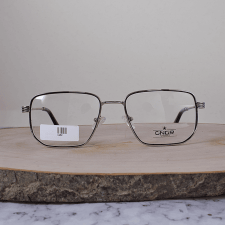 Onor 03462 C9 Metálica Cuadrada Negro Plateado Flex Brazo Detallado Plateado Terminal Negro