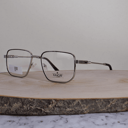 Onor 03462 C9 Metálica Cuadrada Negro Plateado Flex Brazo Detallado Plateado Terminal Negro