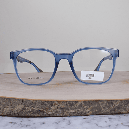 Oakle 6806 C6 TR90 Cuadrada Semi Ovalada Azul Semi Translúcido Flex Brazo TR90 Terminal Negro Azul